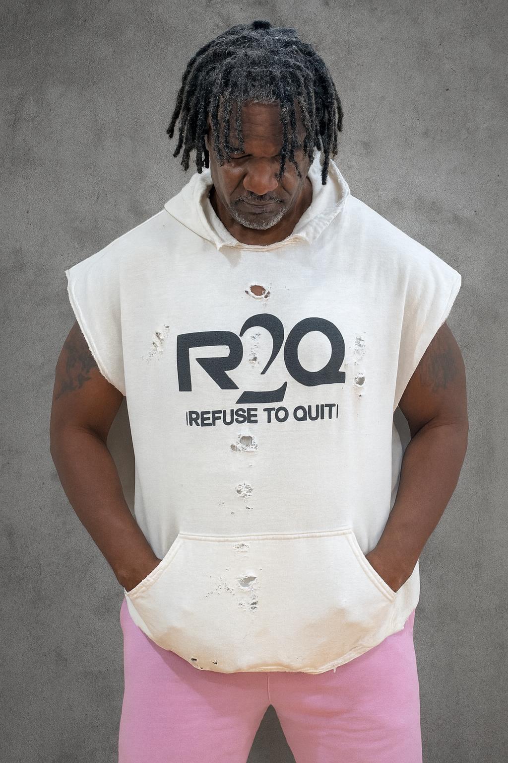 Custom motivational Full Distressed Workout Hoodie